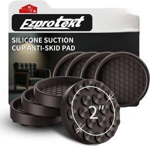 12pk Silicone Suction Cup Anti-Skid Pad - Black